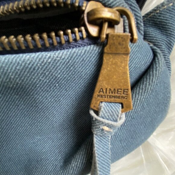 Aimee Kestenberg Leather Milan Bum Bag Fanny Pack Belt Bag Dark Denim - Picture 9 of 12
